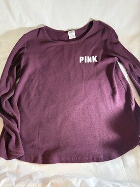 PINK Victoria's Secret Plum Waffle Knit Top